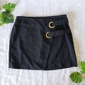 Black Grommet Mini Skirt